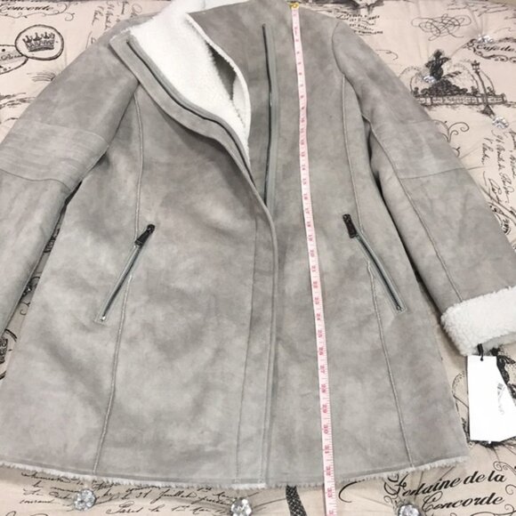 Calvin Klein Faux-Shearling Coat - Picture 8 of 12